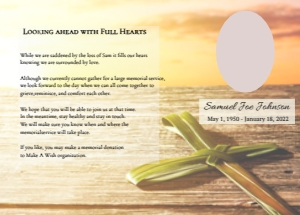 Cross Memorial Announcement Template - Corjl Editable Funeral Inv design preview