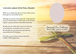 Cross Announcement Template: Cross Memorial Announcement Template - Corjl Editable Funeral Inv