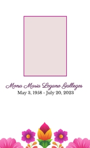 Fiesta Floral Funeral Prayer Card Template: Fiesta Floral Memorial Prayer Card Template  Corjl Editable
