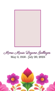 Fiesta Floral Memorial Prayer Card Template  Corjl Editable design preview