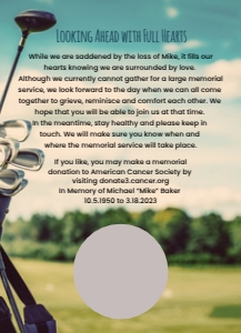 Golf Memorial Announcement Template design preview