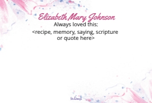 Butterfly Memory Card Template: Butterfly Share a Memory Card  Memorial Keepsake  Printable