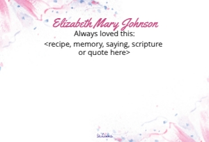 Butterfly Share a Memory Card  Memorial Keepsake  Printable design preview