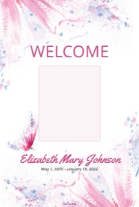Butterfly Poster Template: Butterfly Memorial Poster, Funeral Poster, Celebration of Life Po