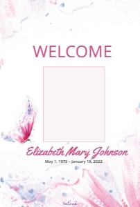 Butterfly Memorial Poster, Funeral Poster, Celebration of Life Po design preview