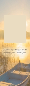 Lake Fishing Memorial Bookmark Template: Lake Fishing Memorial Bookmark, Funeral Bookmark, Celebration of