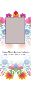 Fiesta Floral Bookmark Template: iesta Floral Memorial Bookmark Template  Corjl Editable