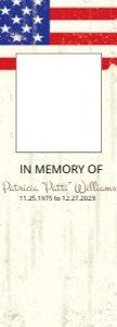 Veteran Bookmark Template: Veteran Memorial Bookmark Template, Funeral Keepsake with Flag