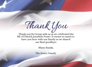 Flag Funeral Thank You Card Template, Memorial Appreciation design preview