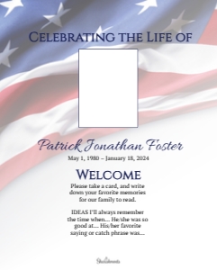 Flag Sign Template: Flag Funeral Welcome Sign, Patriotic Memorial Celebration