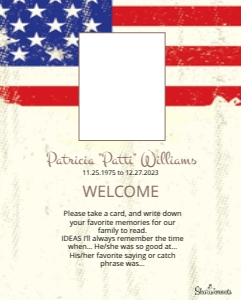 Veteran Sign Template: Veteran Funeral Tabletop Sign, Memorial Celebration of Life