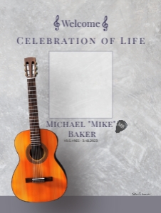 Guitar Poster Sign Template: Guitar Memorial Poster, Funeral Poster, Celebration of Life Sign,
