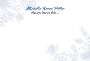 Blue Floral Memory Card: Blue Floral Share a Memory Card, Funeral Celebration of Life
