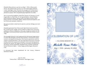Blue Floral Funeral Program - Editable Memorial Service Template design preview