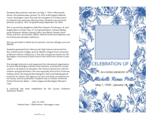 Blue Floral Program Template: Blue Floral Funeral Program - Editable Memorial Service Template