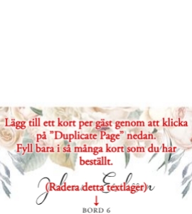Vikta Placeringskort BR001 design preview
