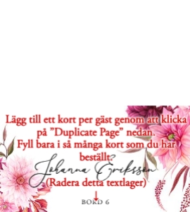 Vikta Placeringskort BR002 design preview