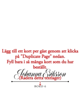 Vikta Placeringskort BR003 design preview