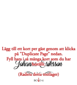 Vikta Placeringskort BR004 design preview