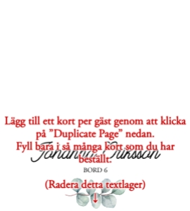Vikta Placeringskort BR005 design preview