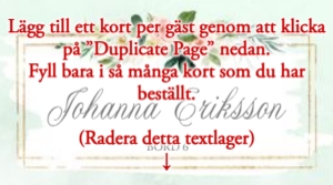 Enkla Placeringskort BR009 design preview