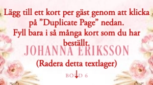 Enkla Placeringskort BR011 design preview