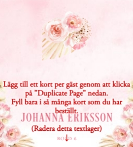 Vikta Placeringskort BR011 design preview