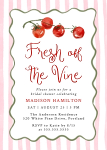 Fresh Off the Vine Tomato Bridal Shower Invitation design preview