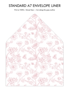 Elegant Rose Chinoiserie Floral Envelope Liner Template Bundle design preview