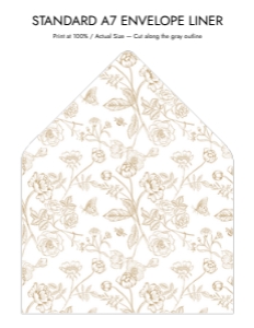 Elegant Gold Chinoiserie Floral Envelope Liner Template Bundle design preview