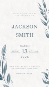 DI-003 Dusty Blue Botanical Baptism design preview