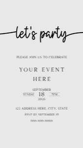 DI-009 Let's Party Minimalist design preview