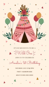 DI-014 A Wild One 1st Birthday Girl design preview