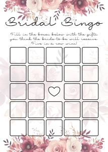 BB-001 Floral Bridal Bingo design preview
