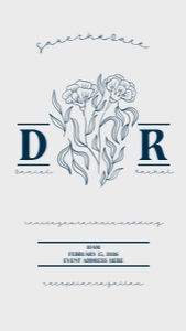 DI-019 Minimalistic Floral Save the Date design preview