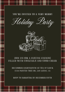Holiday Soirée Invitation - Polo Plaid Red | Ralph Lauren Christmas design preview