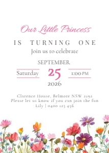 Field Flowers: BIRTHDAY INV. FLOWER FIELD