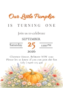 BIRTHDAY INV. PUMPKIN design preview
