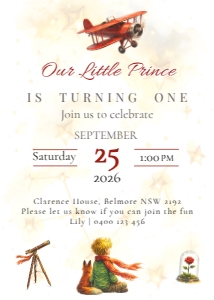 Little Prince Fonto: BIRTHDAY INV. LITTLE PRINCE