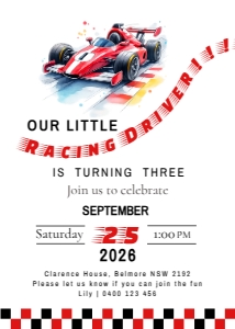 move Formula Car: BIRTHDAY INV. RACING DRIVER