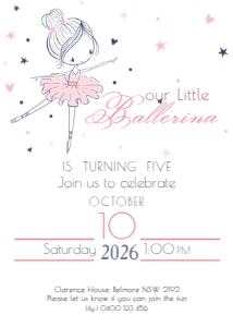 BALLARINA GIRLS: BIRTHDAY INV. BALLERINA