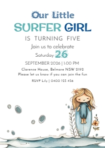 GIRL SURF: BIRTHDAY INV. SURF GIRL