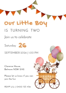 WOODLAND ANIMALS: BIRTHDAY INV.  WOODLAND ANIMALS
