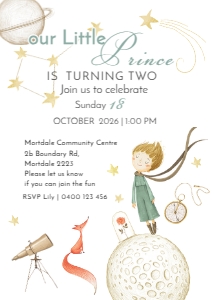 LITTLE PRINCE_ A: BIRTHDAY INV. OUR PRINCE