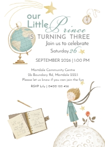 LITTLE PRINCE_ C: BIRTHDAY INV. OUR LITTLE PRINCE