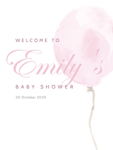 PINK BALLOON WELCOME: BABY SHOWER BUNDLE_PINK BALLOON