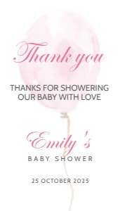 PINK BALLOON THANKS: BABY SHOWER BUNDLE_PINK BALLOON