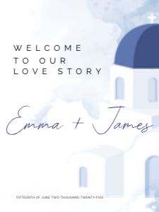 WELCOME BOARD VERT SANTORINI_: WEDDING BUNDLE SANTORINI