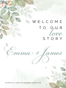WELCOME BOARD VERT GREENERY_: WEDDING BUNDLE GREENERY