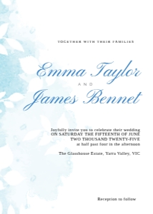 Wedding Invitation Blue Watercolour Wash: Wedding Invitation Blue Watercolour Wash